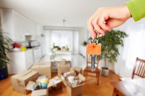 Movers assessing a room before loading