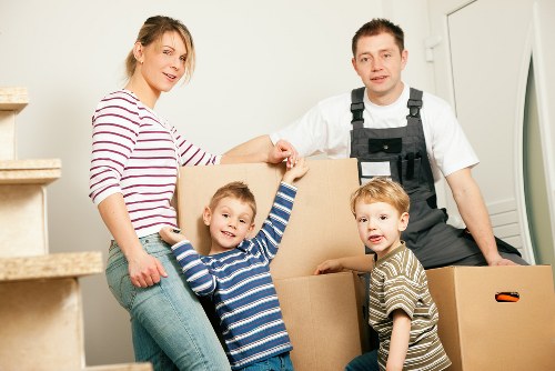 Carefully labeled boxes during packing